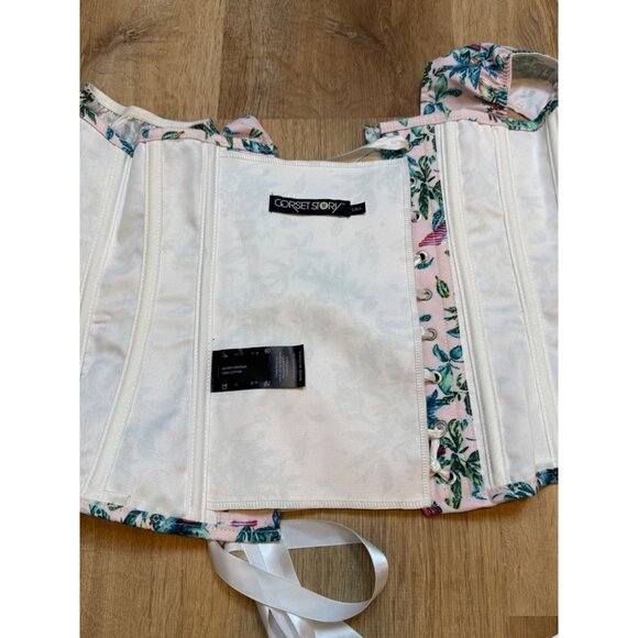 Corset Story UK6 Floral Bird Print Ruffled Corset Top - Picture 7 of 7